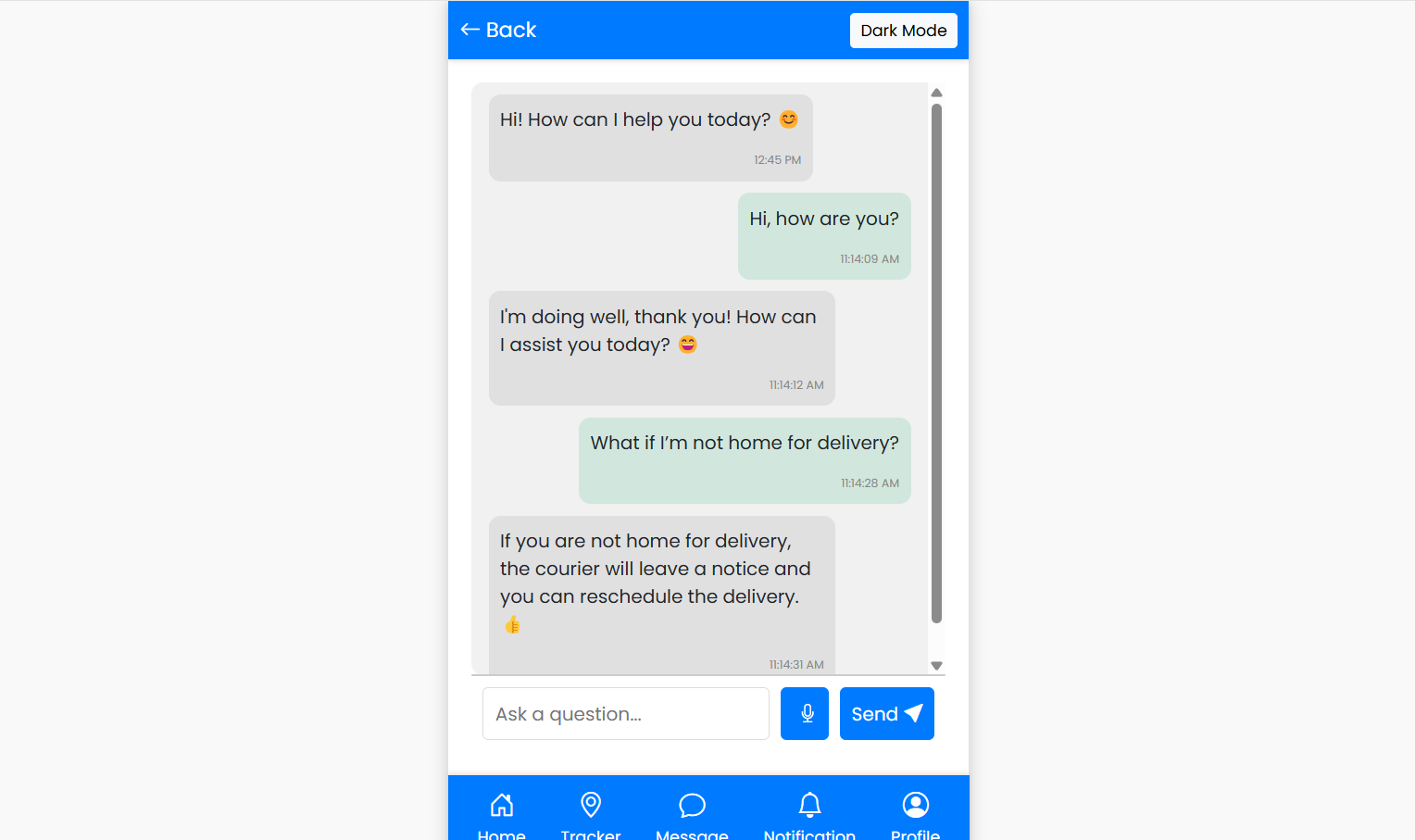 Chatbot Interface
